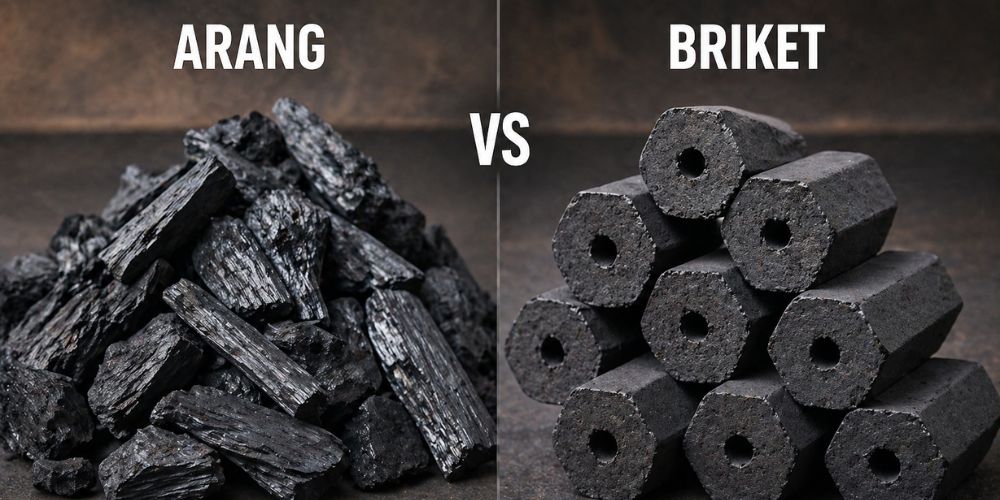 perbedaan arang kayu dan briket